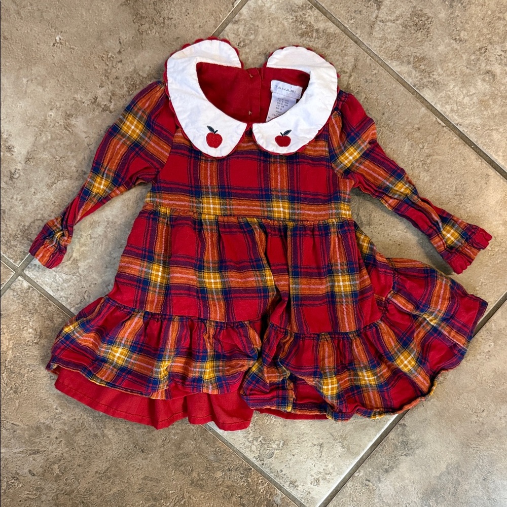 Tahari Apple Plaid School Dress in Red, Blue and Yellow Plaid